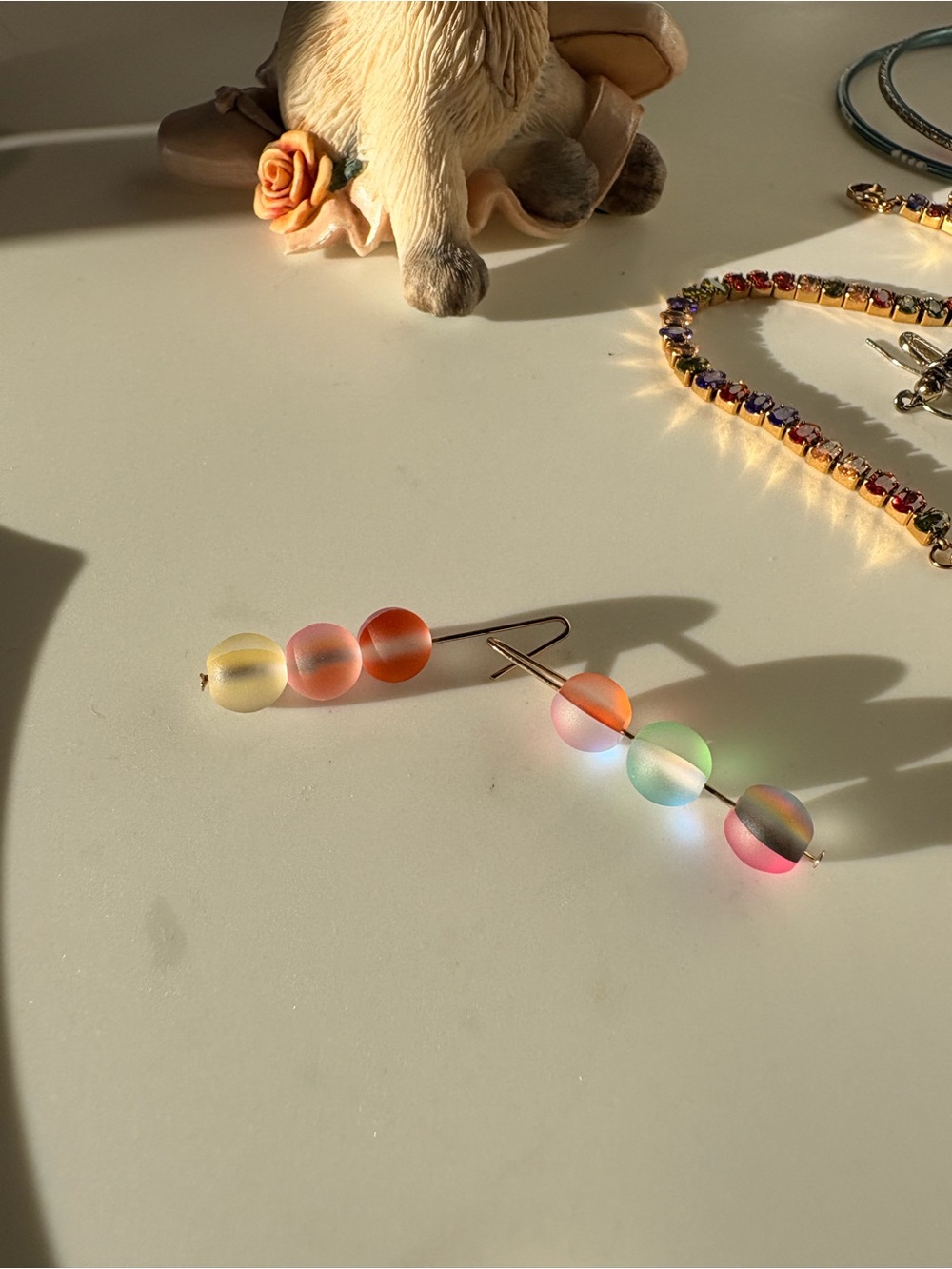 & Other Stories Multicolor Frosted Bead Drop Earrings